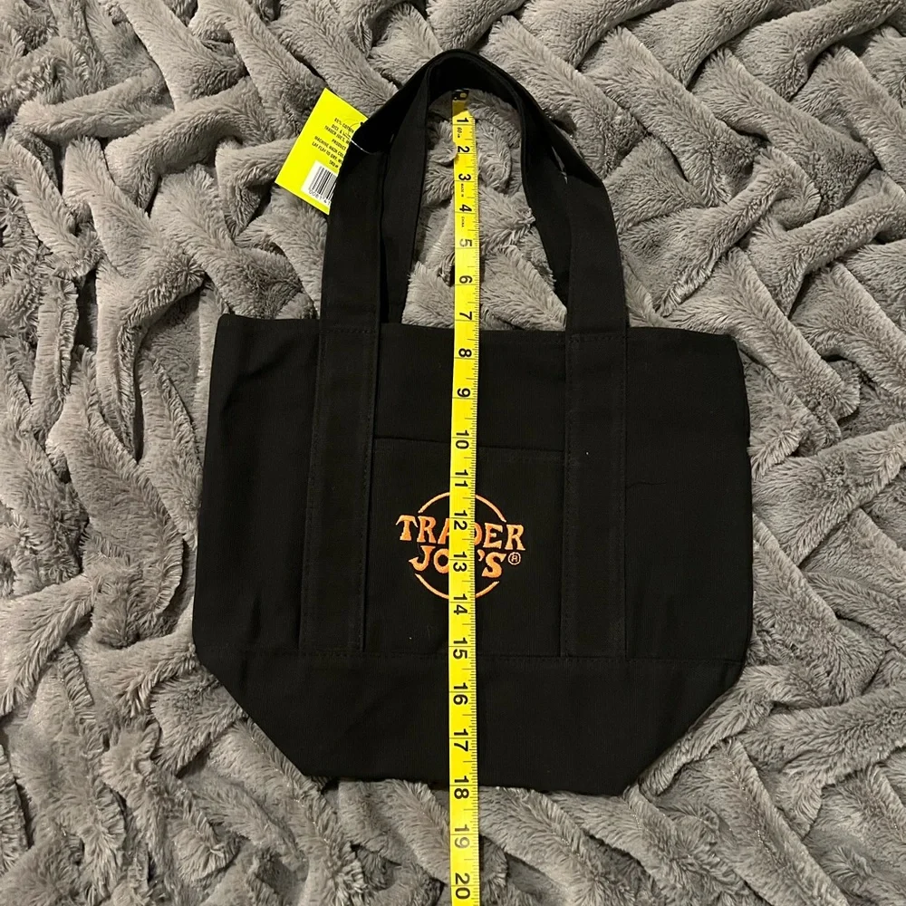 NWT Bundle Trader Joe's Black and Orange Mini Tote Bags - Picture 6 of 8